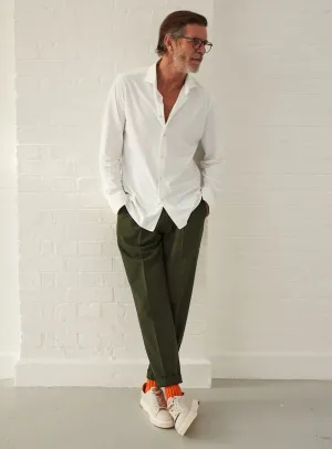 Recycled Italian White Cut Away Comfort Shirt