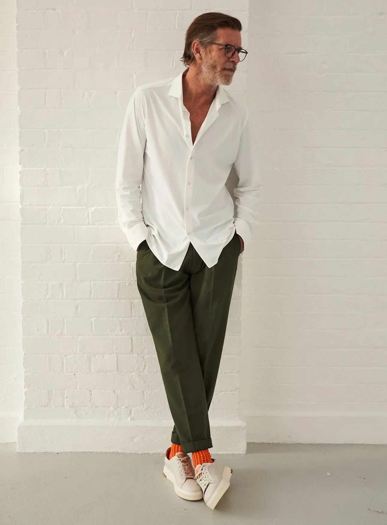 Recycled Italian White Cut Away Comfort Shirt