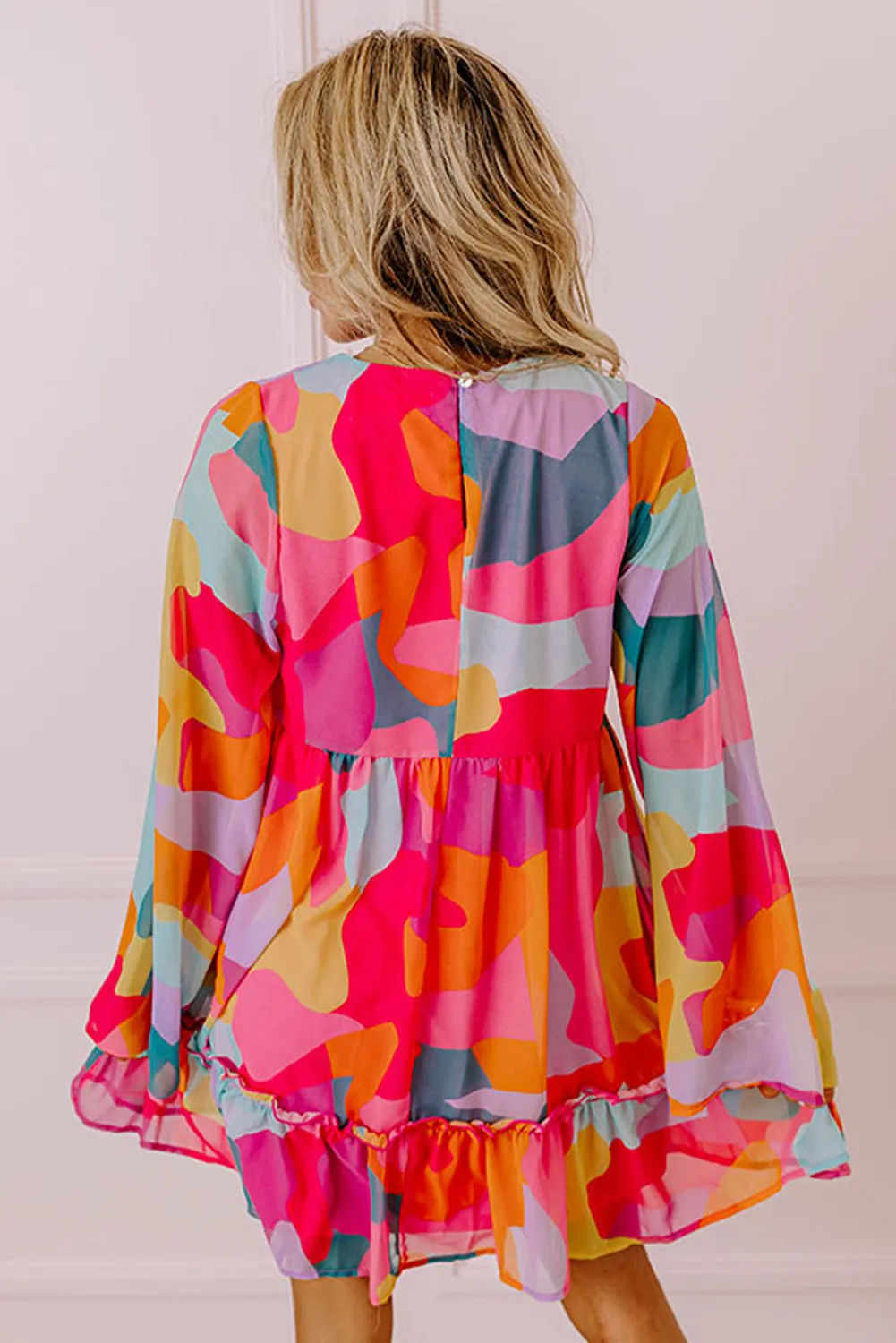 Red Abstract Babydoll Dress