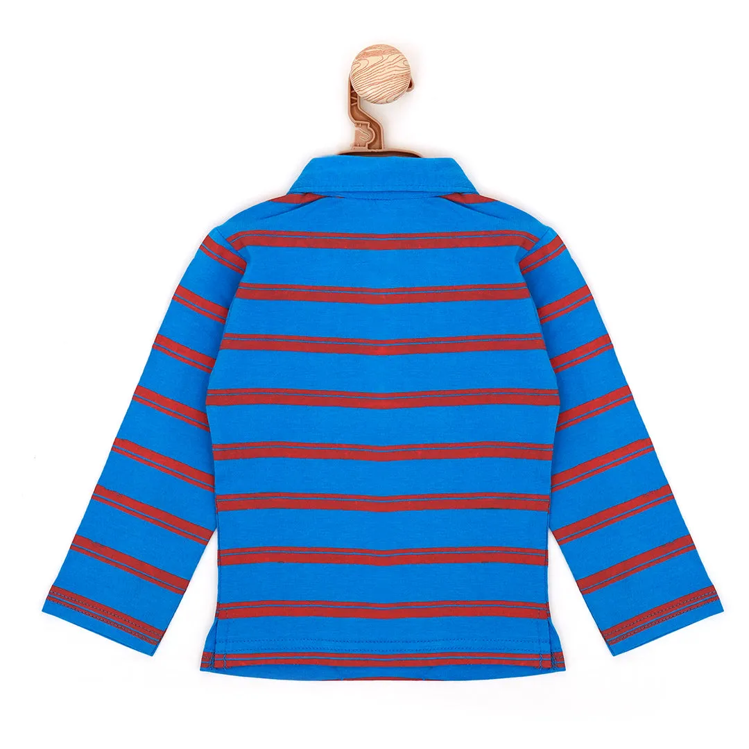 Red-Lined Blue Baby Shirt