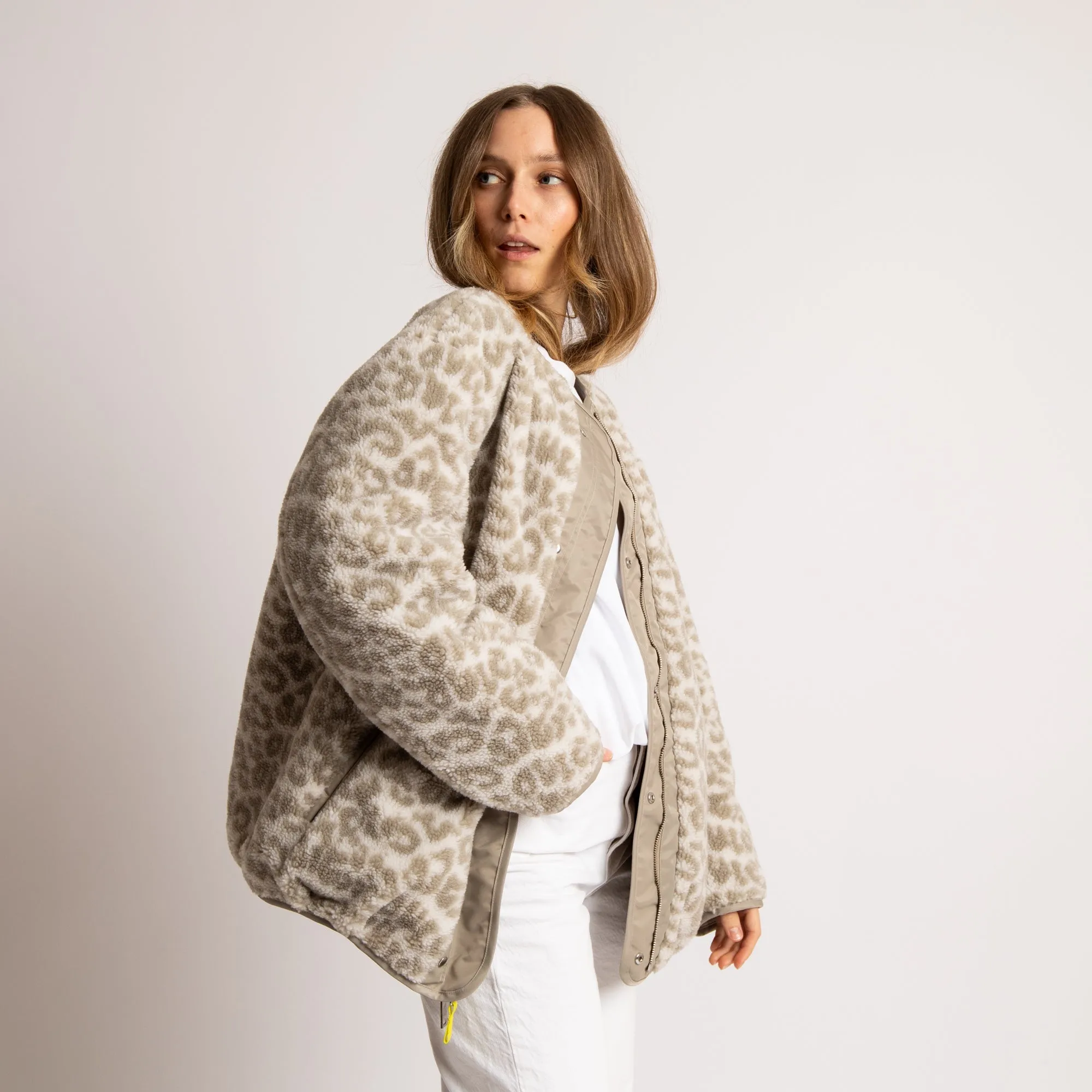 Reversible Bomber Jacket - stone/leo stone-sand