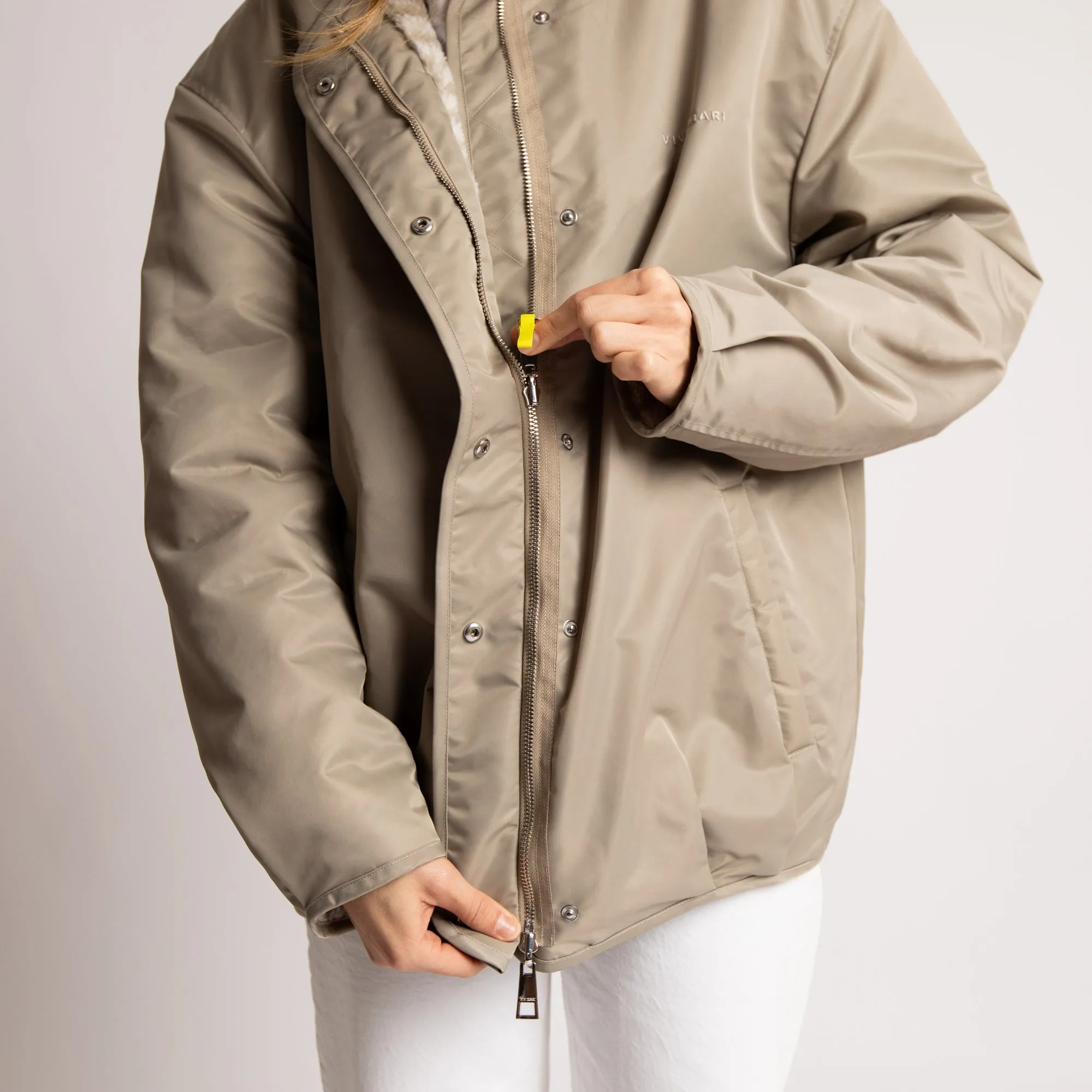 Reversible Bomber Jacket - stone/leo stone-sand