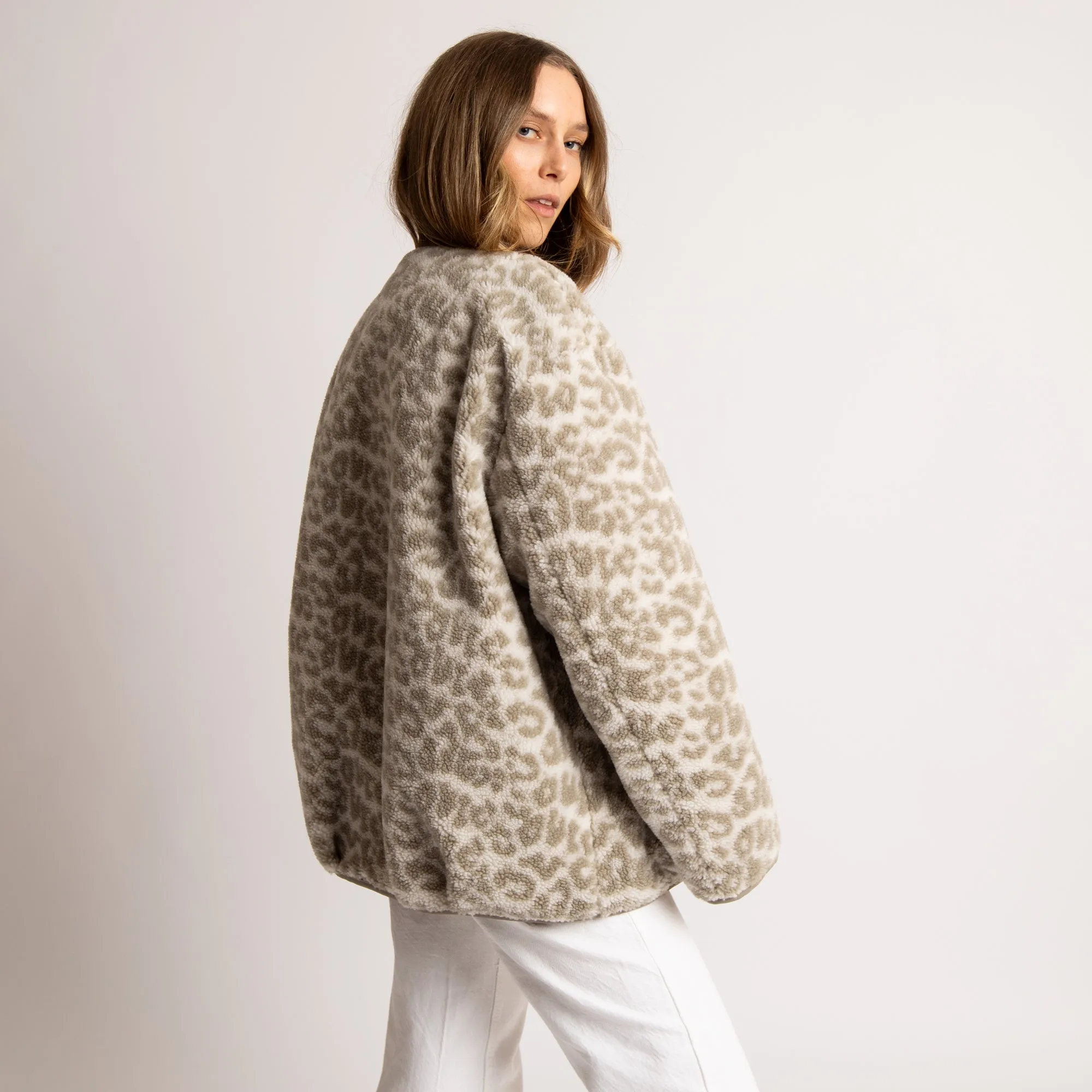 Reversible Bomber Jacket - stone/leo stone-sand