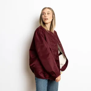 Reversible Bomber Jacket - wine red/sand