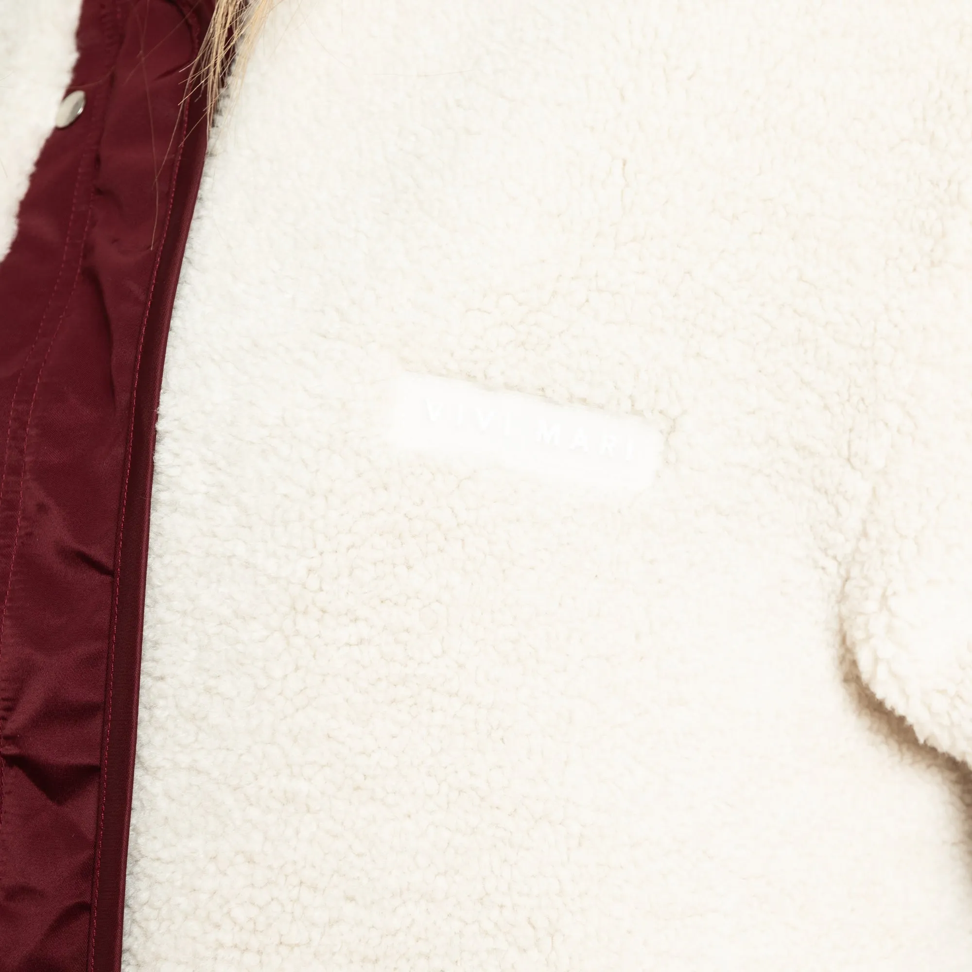 Reversible Bomber Jacket - wine red/sand
