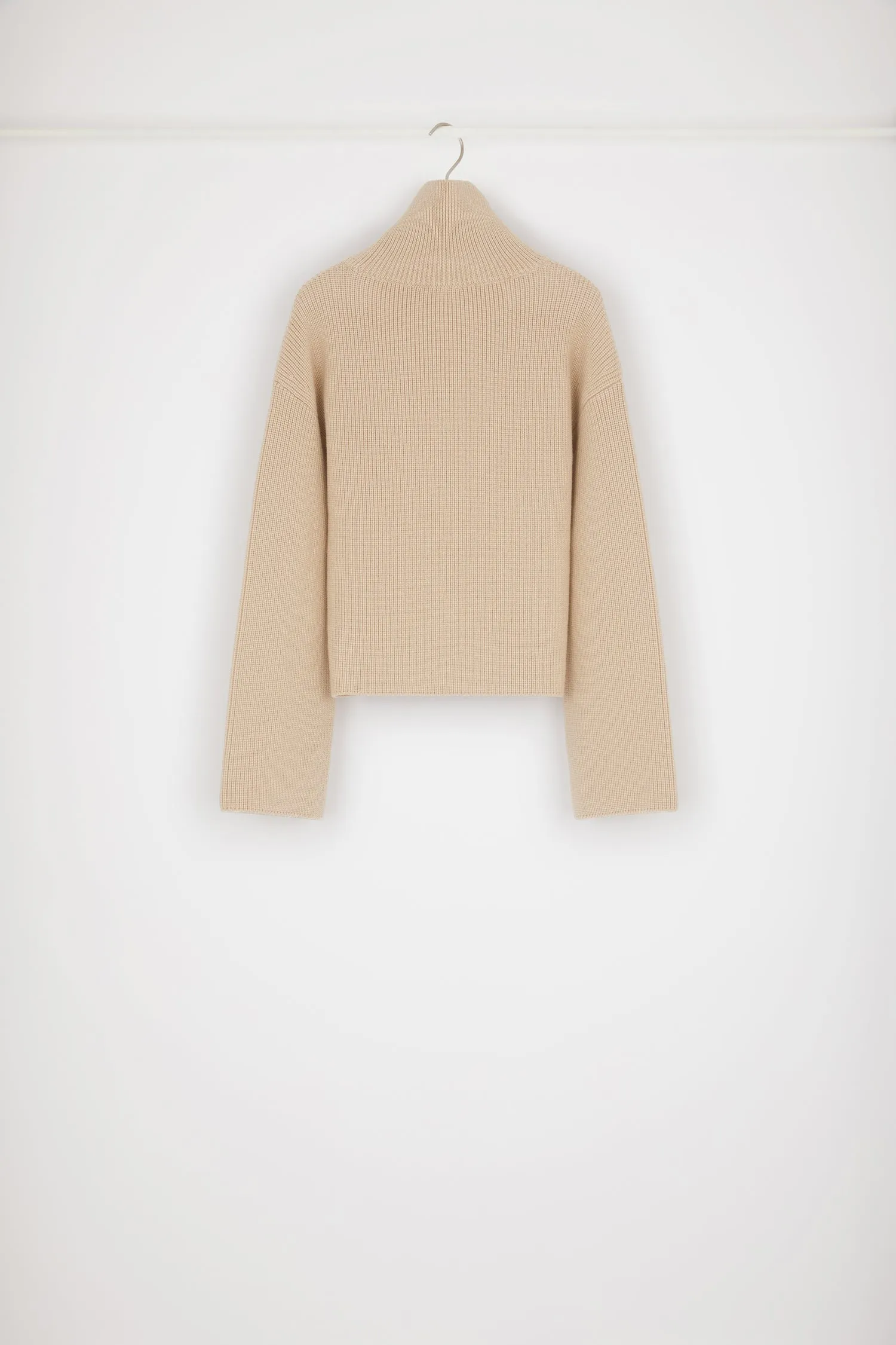 Rib knit turtleneck jumper in Merino wool