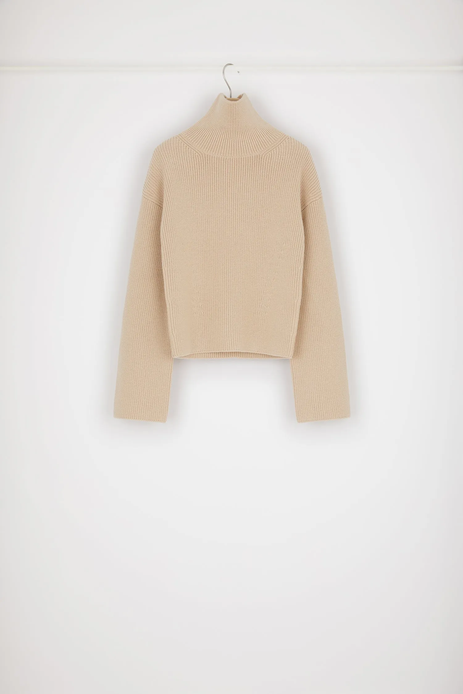 Rib knit turtleneck jumper in Merino wool