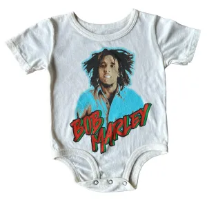 Rowdy Sprout Bob Marley Organic Short Sleeve White Bodysuit
