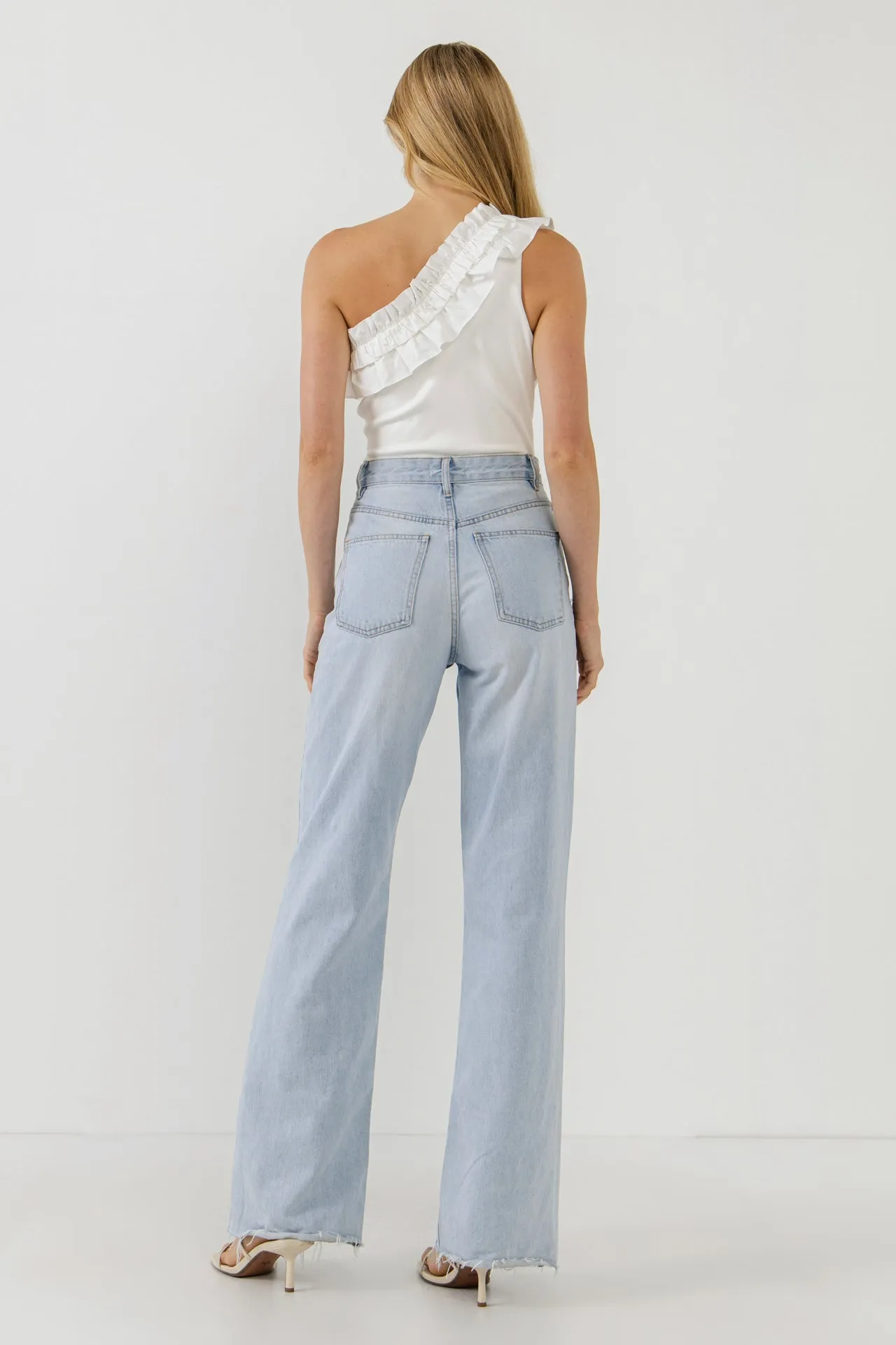 Ruffled Asymmetrical Bodysuit