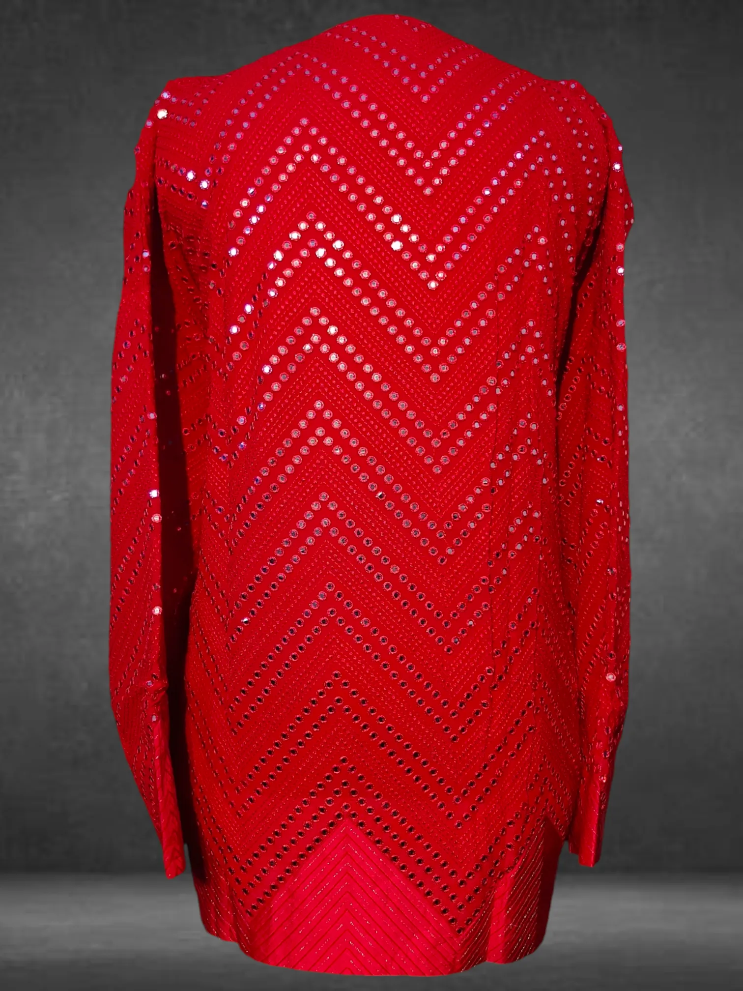 Semistitched georgette mirrorwork tunic
