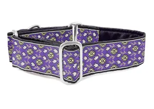 Stratford Jacquard in Purple - Martingale or Buckle Dog Collar - 1.5" Width