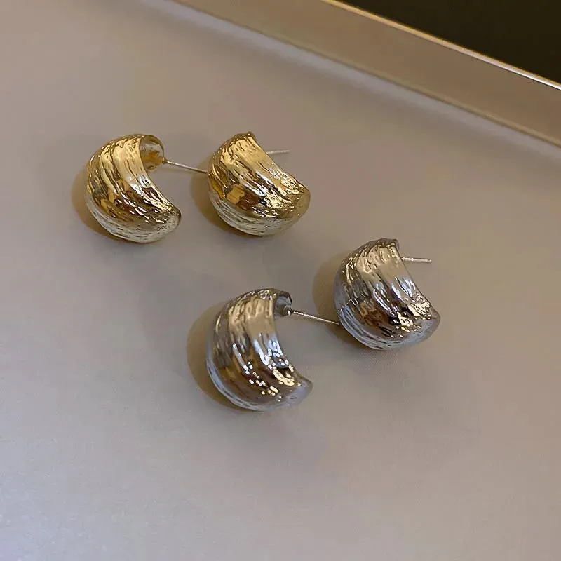 Stud Earring for Women - Rock Smooth Metal Peas Punk Party Valentine's Day Bijoux