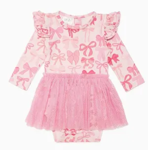 Sweet Wink - Coquette Bow Long Sleeve Tutu Bodysuit