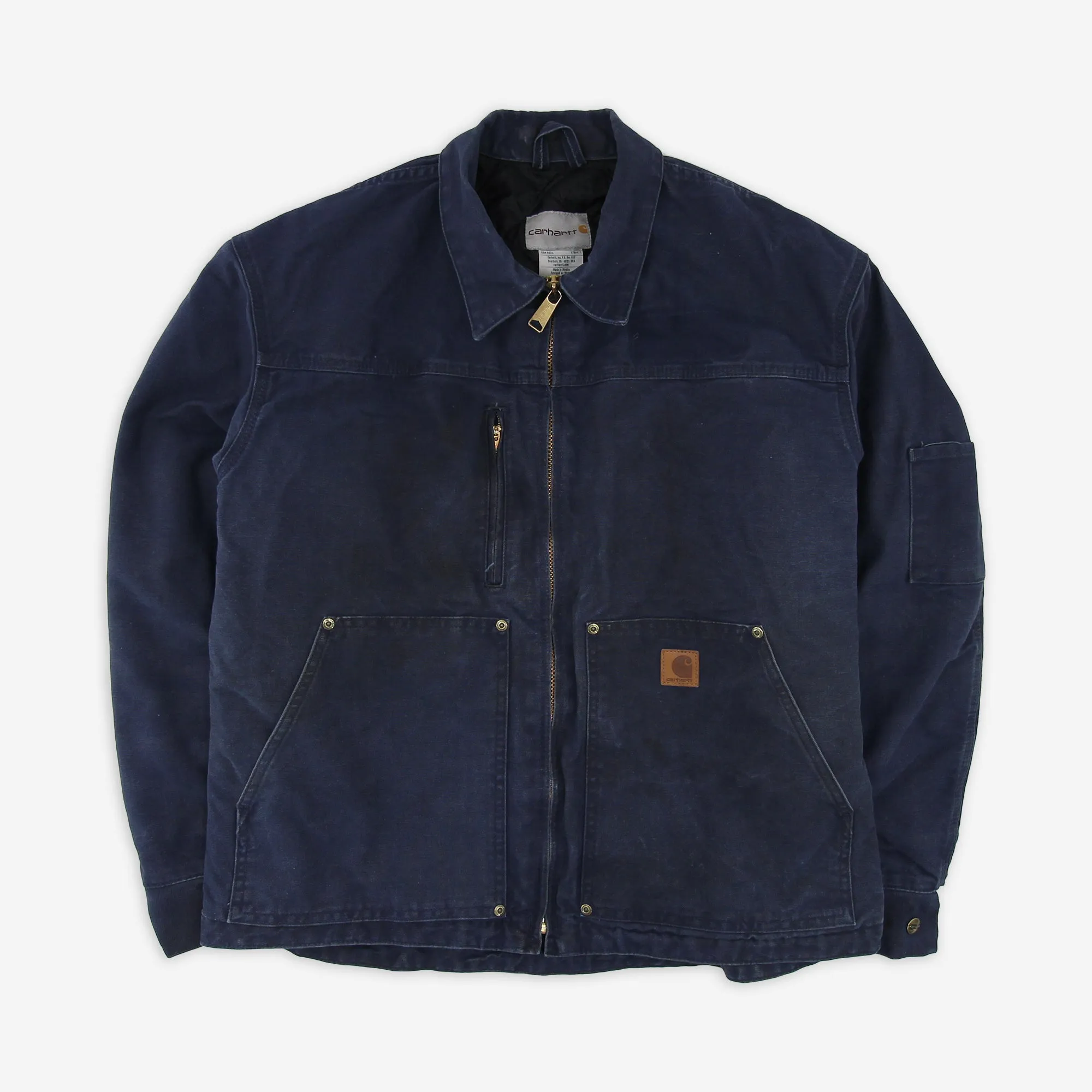 Thrashed Carhartt 378-20 Quilted Nylon Lined Work Jacket Large