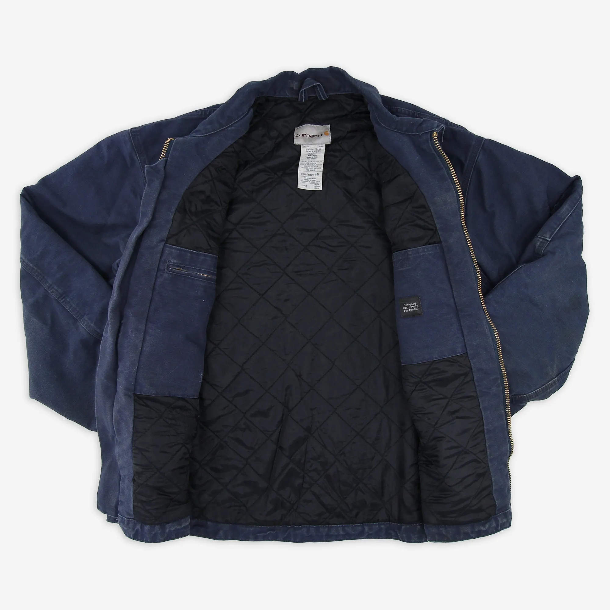 Thrashed Carhartt 378-20 Quilted Nylon Lined Work Jacket Large