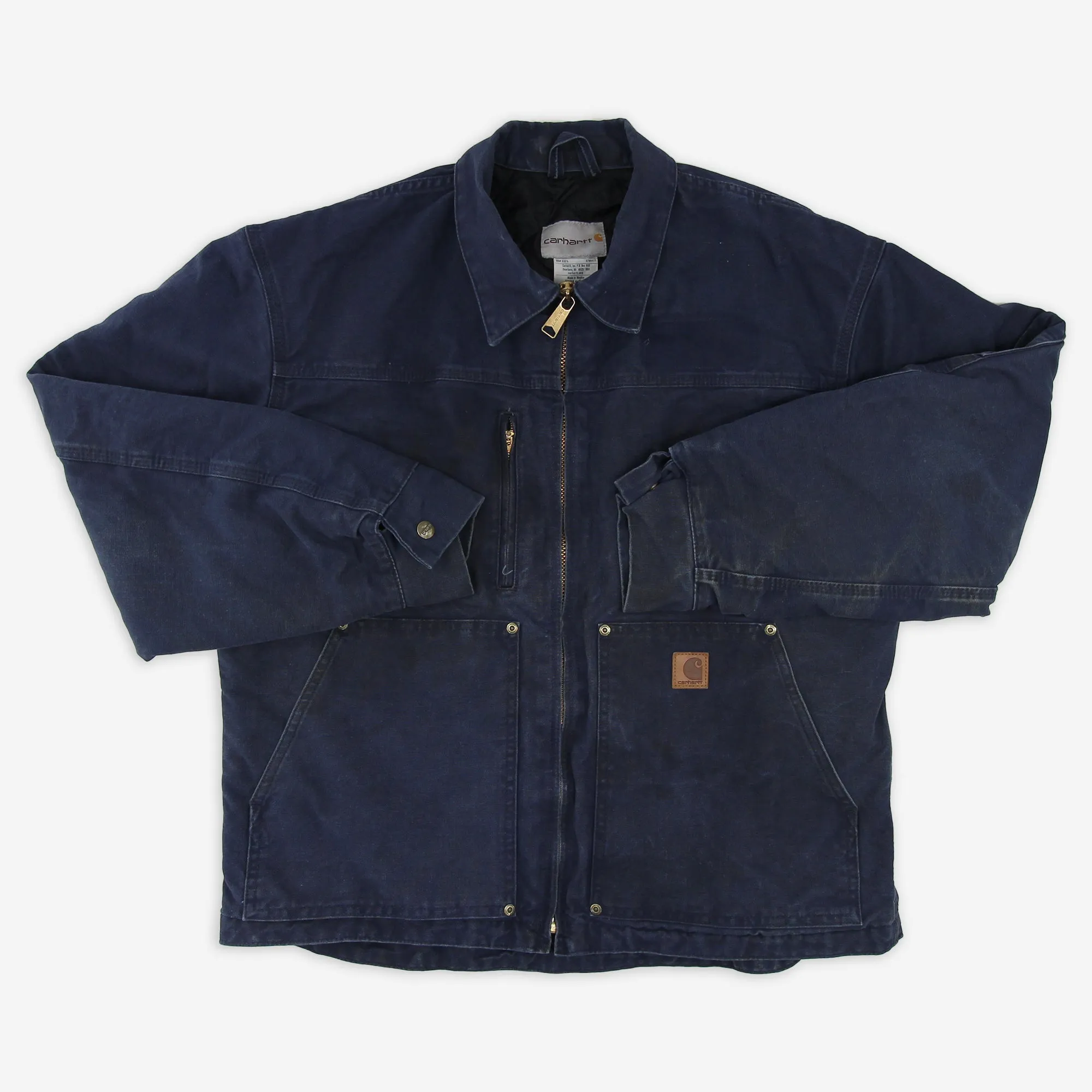 Thrashed Carhartt 378-20 Quilted Nylon Lined Work Jacket Large