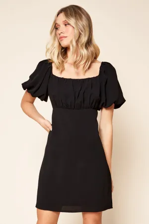 Turning Point Puff Sleeve Babydoll Mini Dress