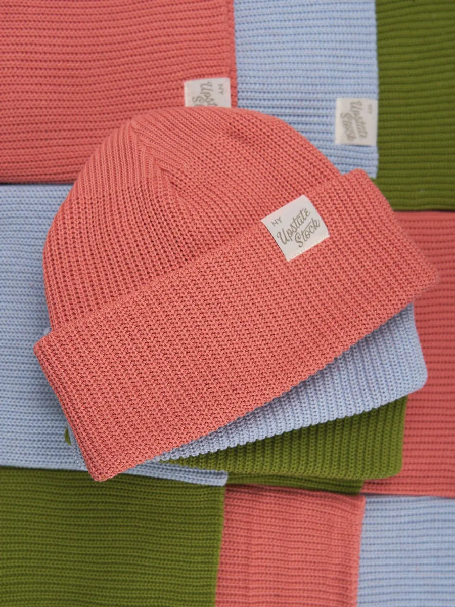 Upcycled Cotton Watchcap - Coral