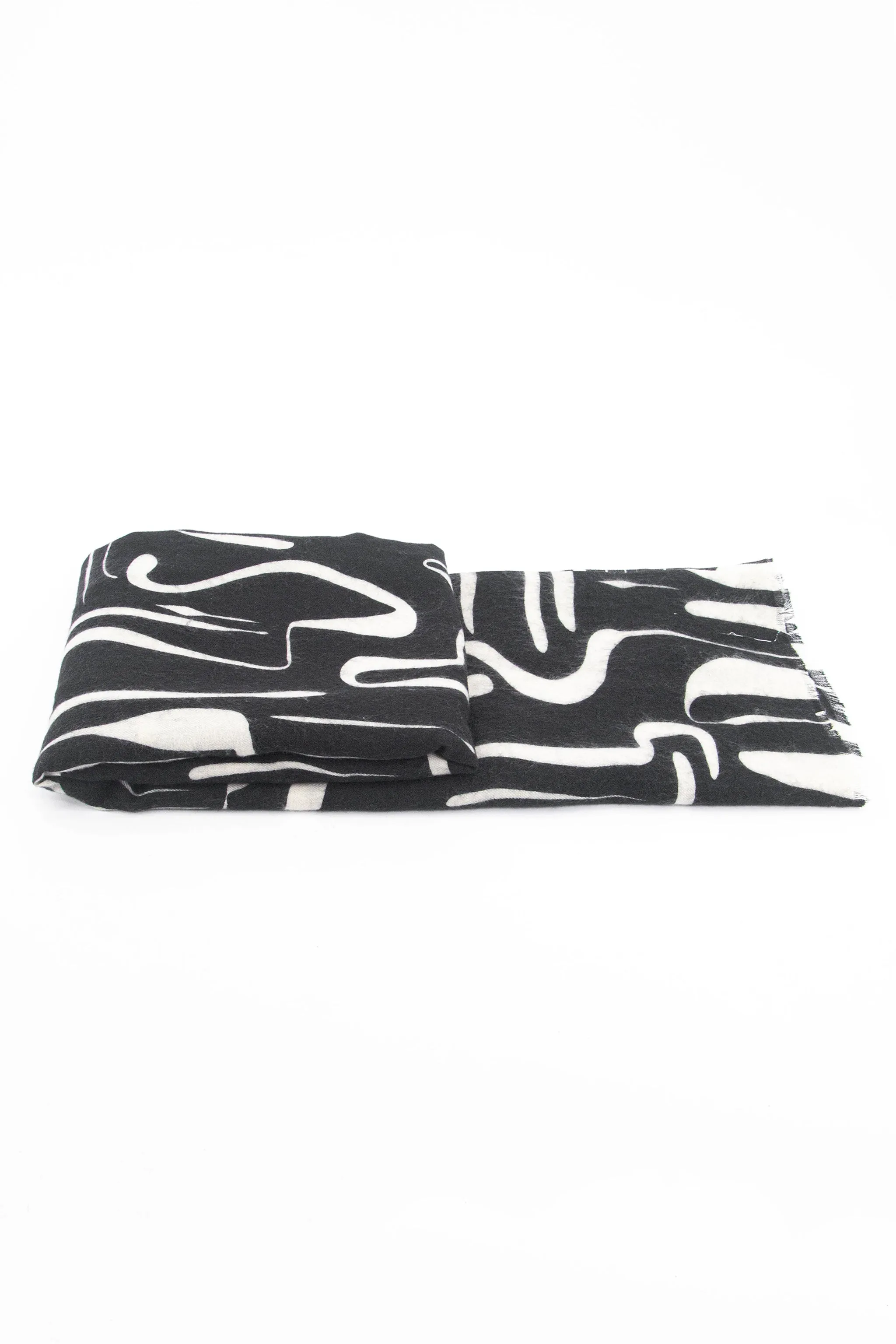 Vera Lightweight Scarf - Black, Abstract