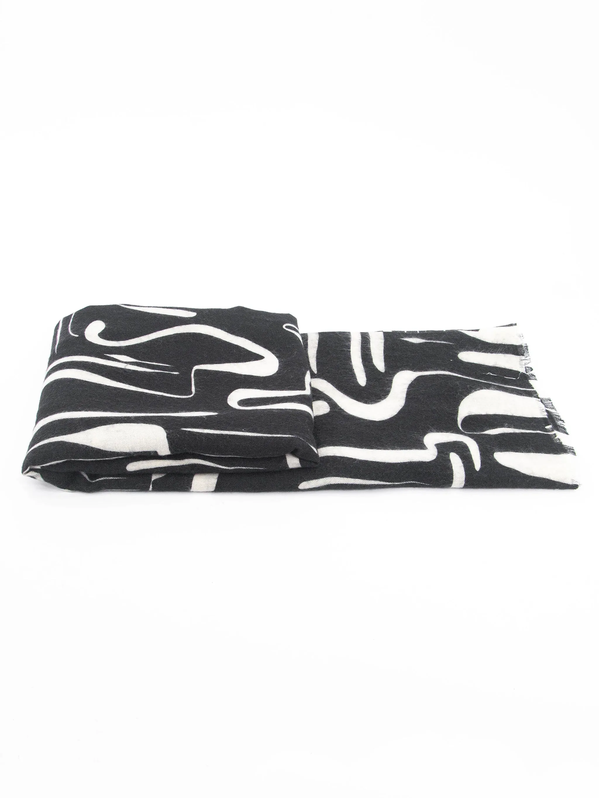 Vera Lightweight Scarf - Black, Abstract