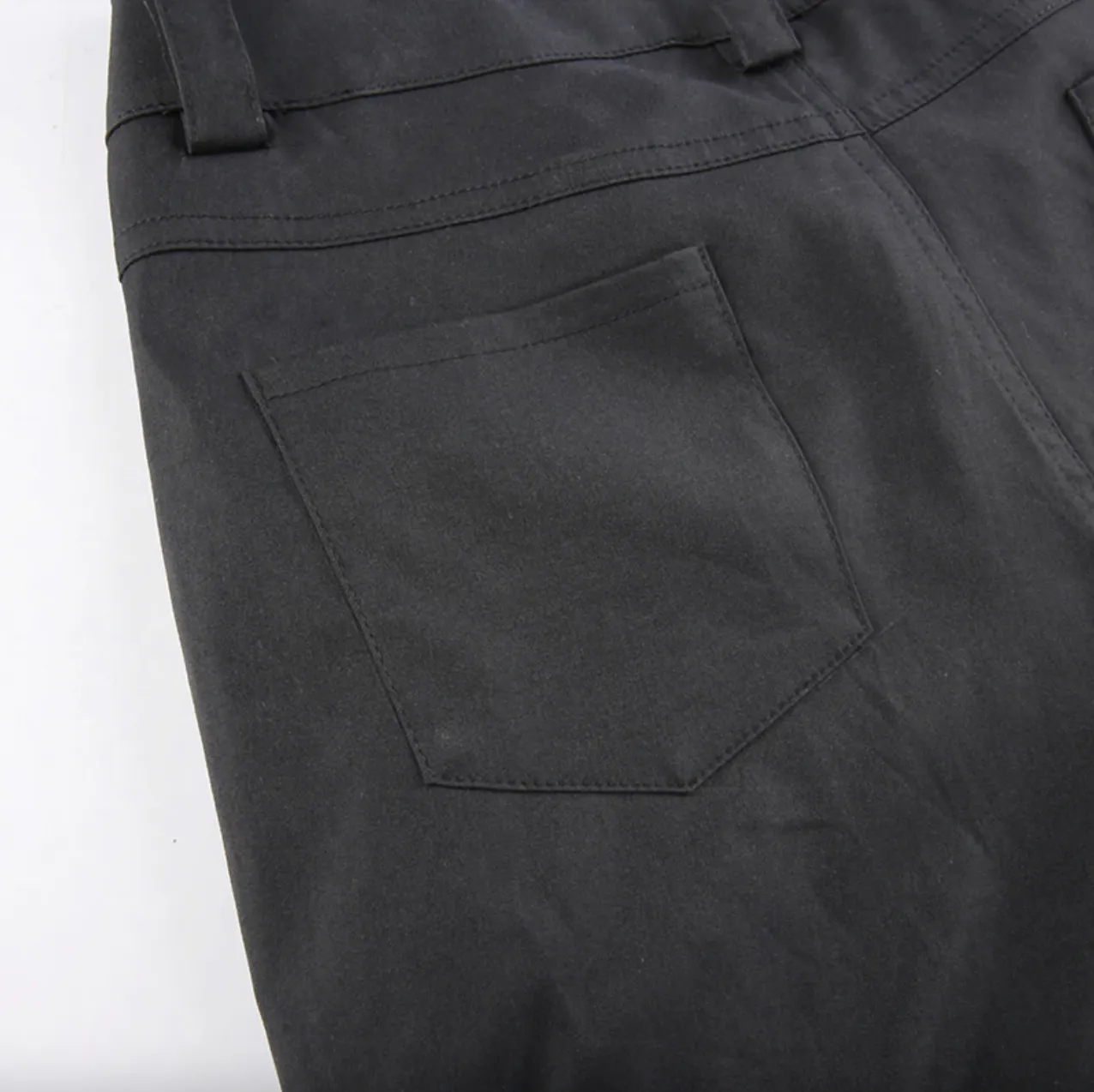 Women's Spring/Autumn Gothic Black Wide Leg Hight Waist Casual Pants