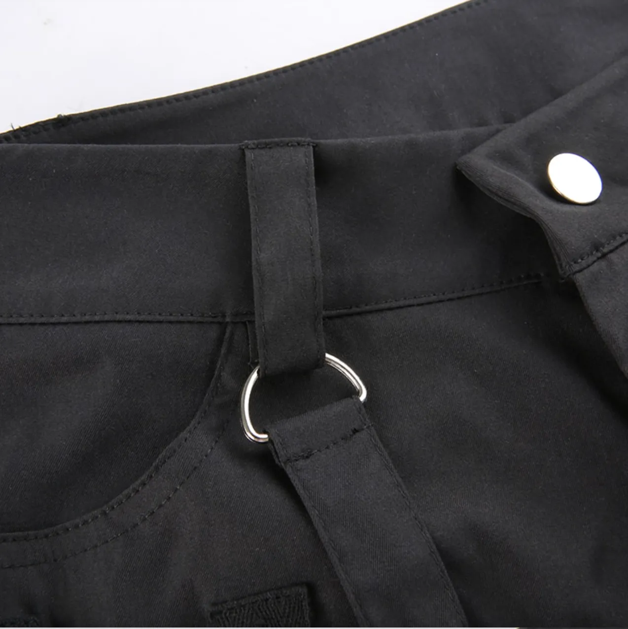 Women's Spring/Autumn Gothic Black Wide Leg Hight Waist Casual Pants