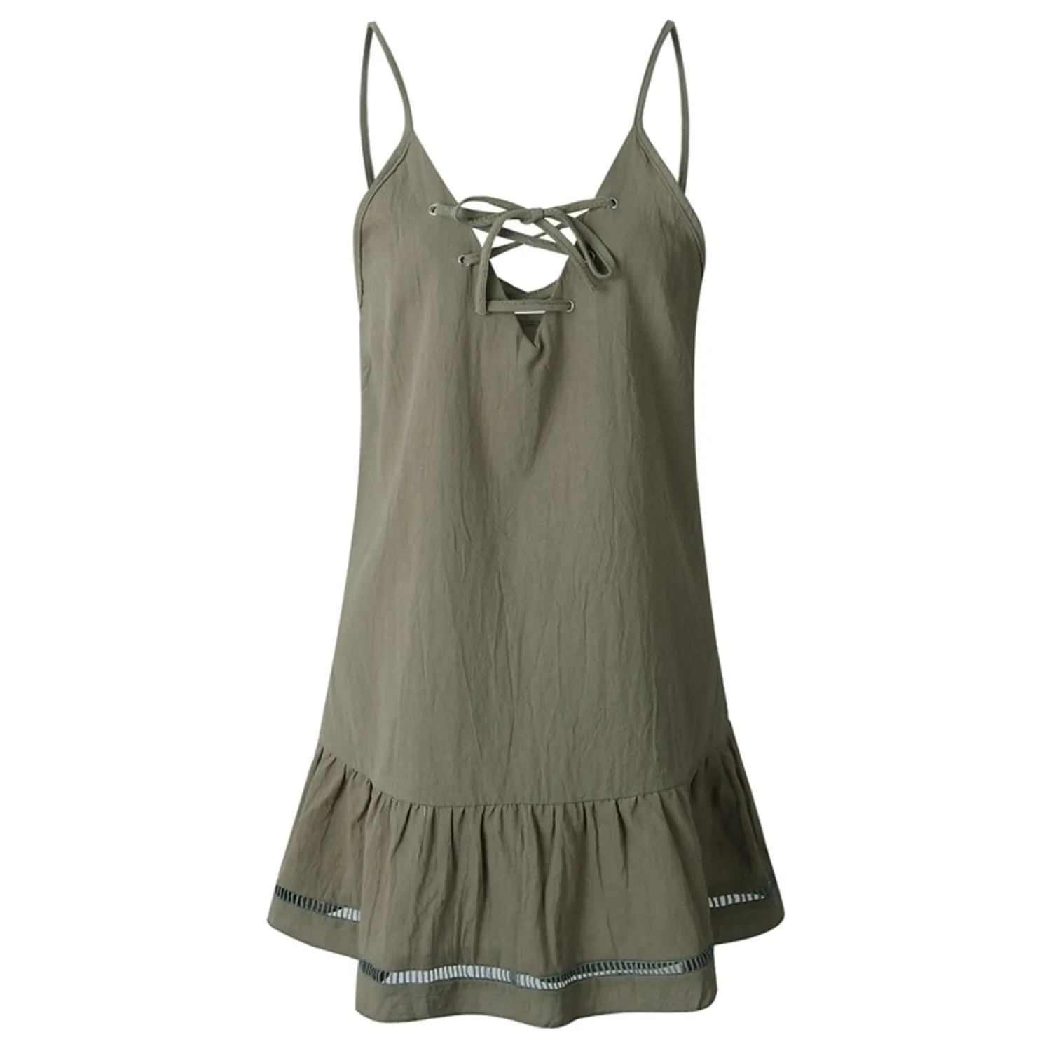 Women's Summer V-Neck Loose Cotton Dress